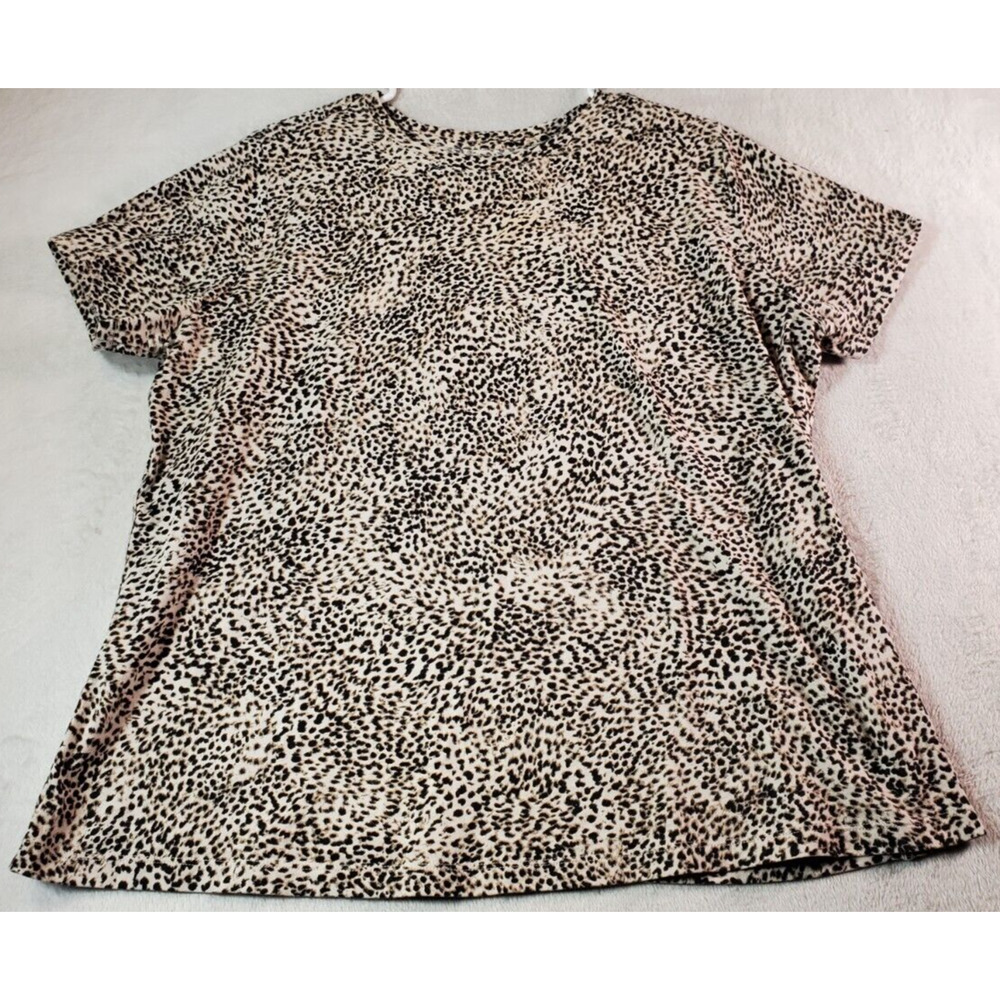 Athleta Top Womens Size 1X Leopard Print Short Sleeve T-Shirt